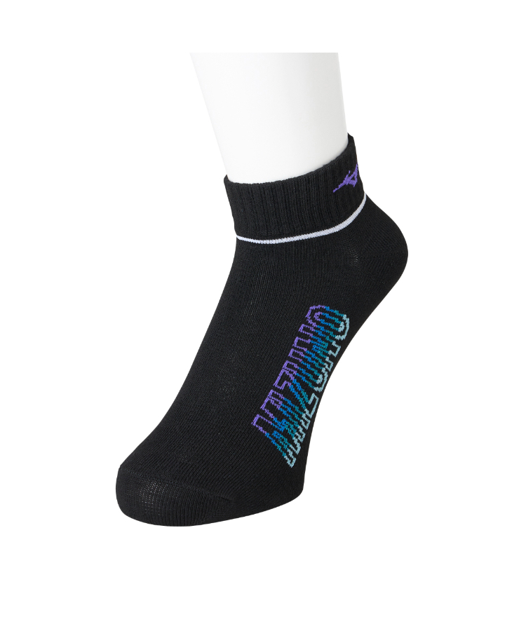 3足組】MIZUNO キッズ 長スニーカー丈 グラデーションロゴ